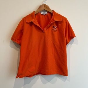 Virginia‎ Tech Orange Collared Short Sleeve Women’s Shirt